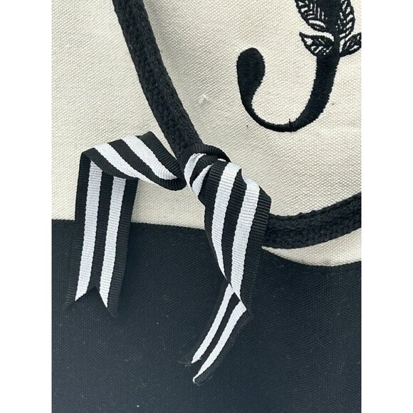 J Monogramed Embroidery Monogram Tote Bags, Canvas Initial Tote Bag Beach - Picture 3 of 10